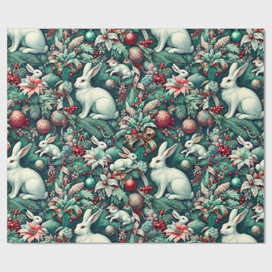 White Hare III Geschenk Wrap Cadeaupapier (Vlak)