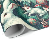 White Hare III Geschenk Wrap Cadeaupapier (Rol Hoek)