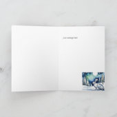 White Hare moongazing Birthday Kaart (bewerkbaar) (Binnen)