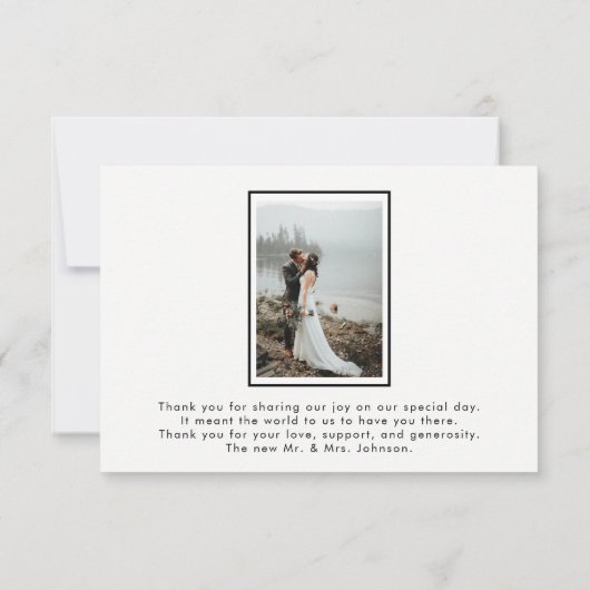 White Hartelijk dank 2 Foto bruiloft Hartelijk dan Bedankkaart (Achterkant)