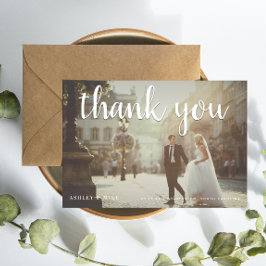 White Hartelijk dank 2 Foto bruiloft Hartelijk dan Bedankkaart