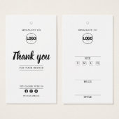 White Hartelijk dank Logo Prijsgrootte kleding Han Visitekaartje (Voorkant /achterkant)