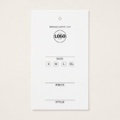 White Hartelijk dank Logo Prijsgrootte kleding Han Visitekaartje (Achterkant)