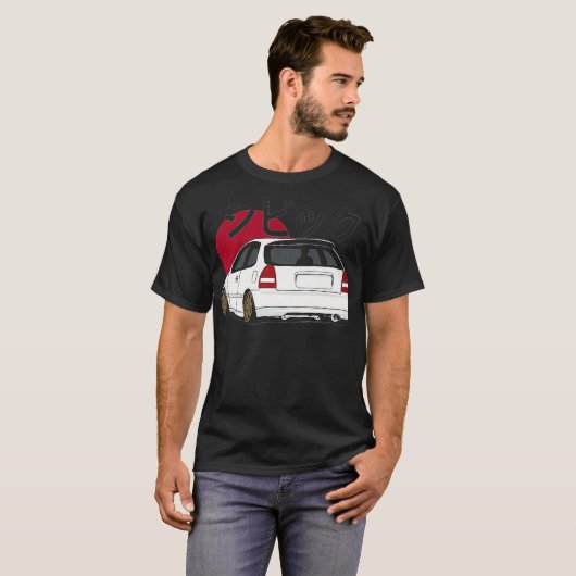  White Hatch EK JDM Premium  T-shirt (Voorkant volledig)