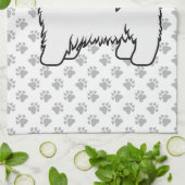 White Havanese Cute Cartoon Dog Illustratie Theedoek (Gevouwen)