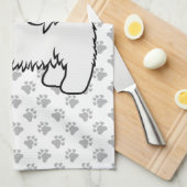 White Havanese Cute Cartoon Dog Illustratie Theedoek (Quarter Fold)