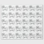 White Havanese Cute Cartoon Dog Pattern Cadeaupapier (Vlak)