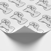 White Havanese Cute Cartoon Dog Pattern Cadeaupapier (Hoek)