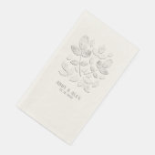 White Haven Leaf Wedding Ecru Beige Servet (Hoek)