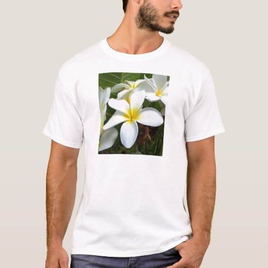 White Hawaii Plumeria Flower T-shirt (Voorkant)