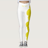 White Hawaii State Flower Yellow Hibiscus Leggings (Voorkant)