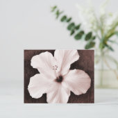 White Hawaiian Hibiscus Sepia Tropische Bloem Briefkaart (Staand voorkant)