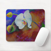 White Hawaiian orchid waterverf schilderij Muismat (Met muis)