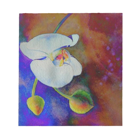 White Hawaiian orchid waterverf schilderij Notitieblok (Voorkant)
