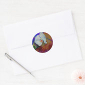 White Hawaiian orchid waterverf schilderij Ronde Sticker (Envelop)