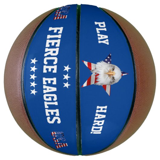 White Head Eagle, de Amerikaanse vlag, Star Basketbal (Verticaal)