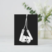 White Headphone Briefkaart (Staand voorkant)