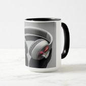 white headphones mok (Voorkant rechts)
