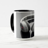 white headphones mok (Voorkant links)