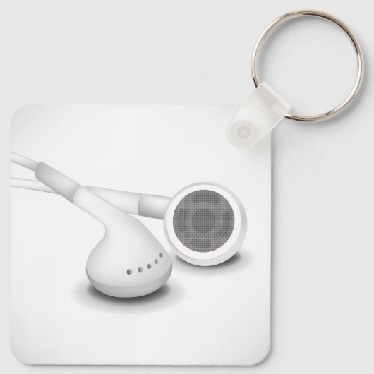 White Headphones Sleutelhanger (Achterkant)