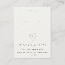 WHITE HEART BEST FRIEND GIFT EARING DISPLAY PLAATSKAARTJE