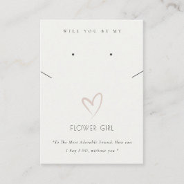 WHITE HEART BLOEMENMEISJE GIFT KETTING EARRING PLAATSKAARTJE