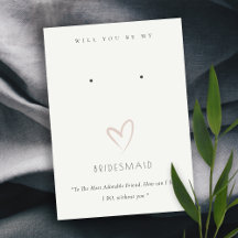 WHITE HEART BRIDESMAID GIFT EARRING DISPLAY