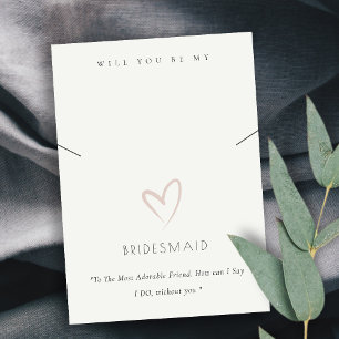 WHITE HEART BRIDESMAID GIFT KETTING DISPLAY PLAATSKAARTJE