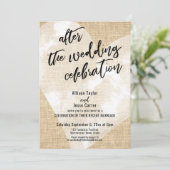 White Heart Burlap After the Wedding Celebration Kaart (Staand voorkant)
