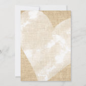 White Heart Burlap After the Wedding Celebration Kaart (Achterkant)