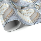 White Heart Cake For Engagement Cadeaupapier (Rol Hoek)