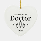 White Heart Doctor Eerste Kerstmis Ornament (Voorkant)