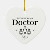 White Heart Doctor Eerste Kerstmis Ornament (Achterkant)