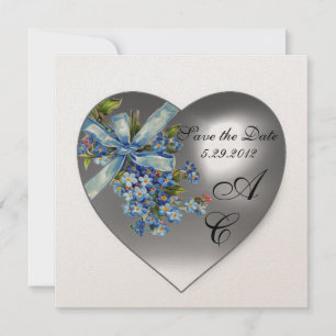 WHITE HEART FORGET ME NIET MONOGRAM Champagne Kaart