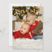 White Heart Greenery Photo Merry Kerstmis Feestdagenkaart (Voorkant)