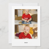 White Heart Greenery Photo Merry Kerstmis Feestdagenkaart (Achterkant)