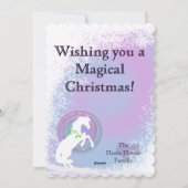 White Heart Horses V Holiday (Roze/Lav Swirl) Feestdagenkaart (Achterkant)