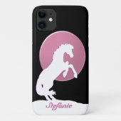 White Heart Horses V (roze maan) Case-Mate iPhone Case (Achterkant)