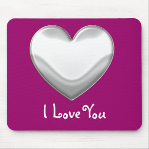 White Heart - Ik hou van je Mousepad Muismat