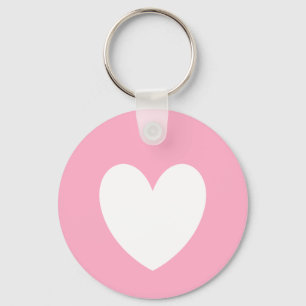 White Heart Keychain