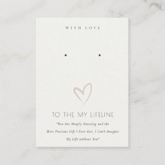 WHITE HEART LIFELINE FIANCE GIFT EARRING DISPLAY PLAATSKAARTJE