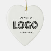 White Heart Moderne Logo Keramisch Ornament (Rechts)