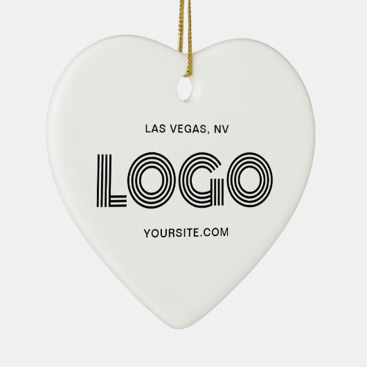 White Heart Moderne Logo Keramisch Ornament (Rechts)