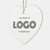 White Heart Moderne Logo Keramisch Ornament (Links)