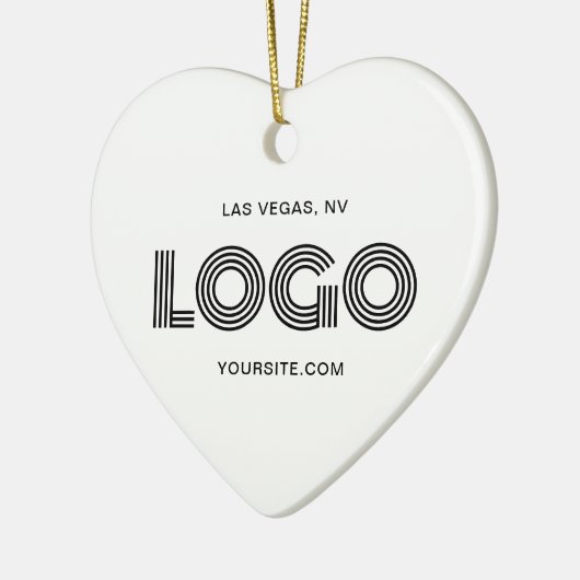 White Heart Moderne Logo Keramisch Ornament (Links)