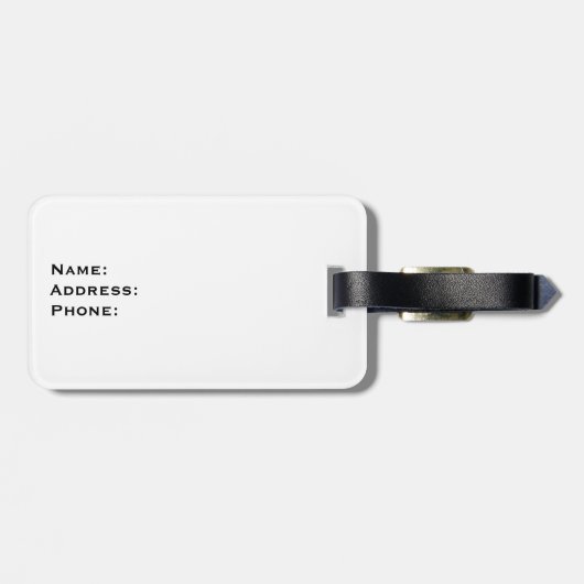 White Heart Mr. en Mrs. bagagelabel voor hem (Achterkant horizontaal)