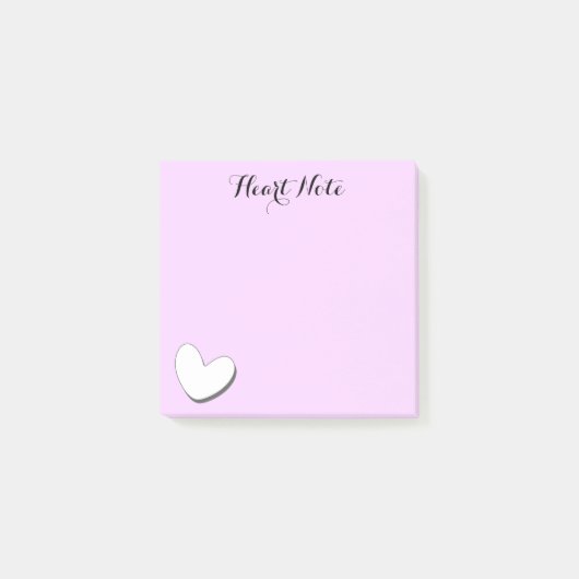 White Heart Notes op roze achtergrond (Voorkant)