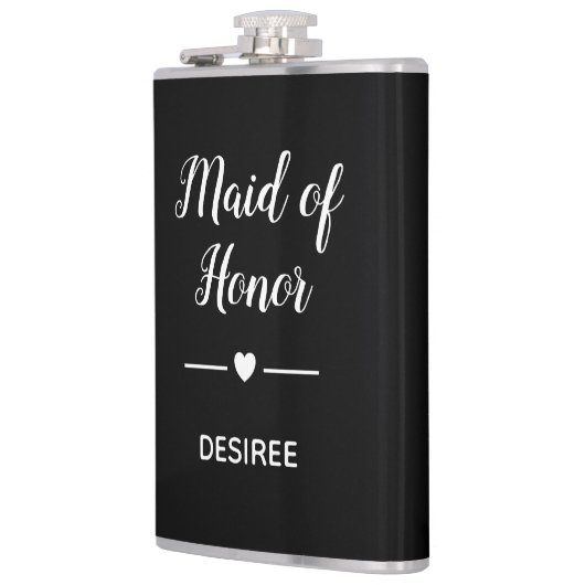 White Heart On Black Maid Of Honor beroemd gemaakt Heupfles (Links)