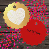 White heart on Gold Various Golden music Notes Bedankjes Labels