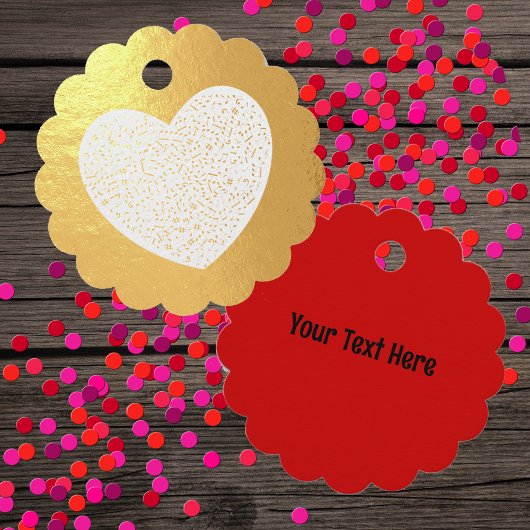 White heart on Gold Various Golden music Notes Bedankjes Labels